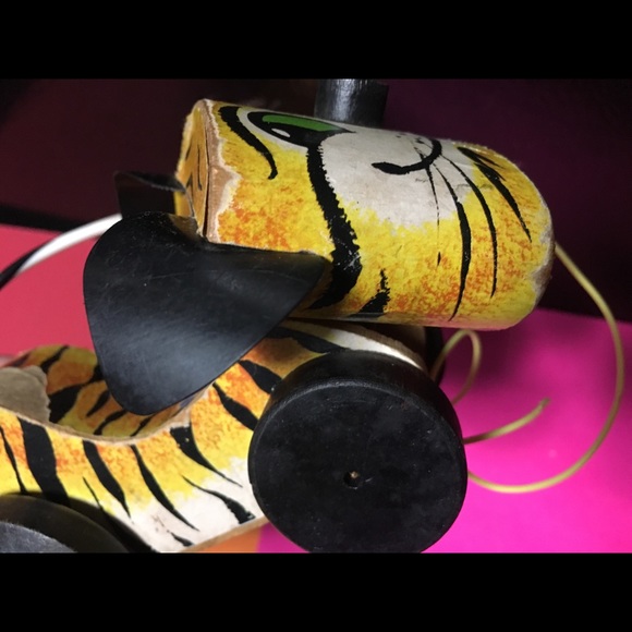 FISHER PRICE 60”s Tawny Tiger Pull Toy #654 - Picture 5 of 16